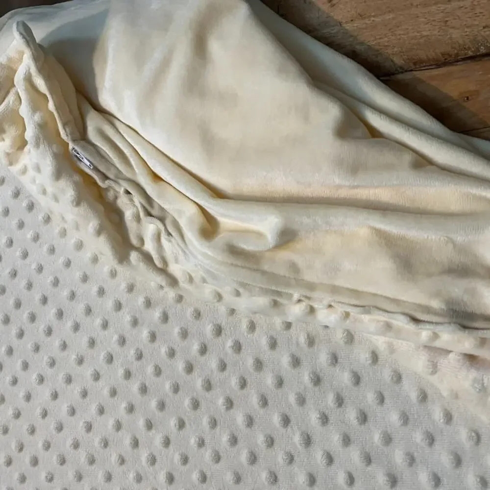 Quility Yellow Cream Weighted Blanket Cover 84 x 90 NO INSERT